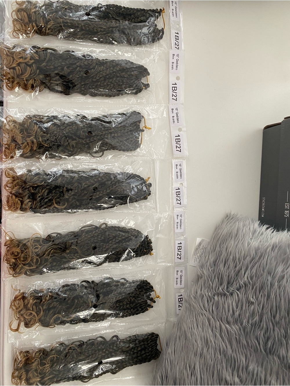 Goddess Ombre Braided Synthetic Hair Extensions in Black to Brown (1B/27)